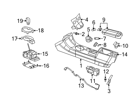 2009 Dodge Avenger Console Console-Floor Diagram for 1GP651DVAA