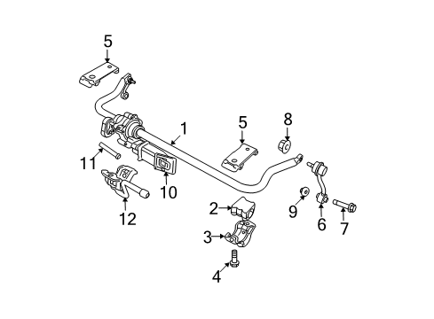 2007 Jeep Wrangler Stabilizer Bar & Components - Front RETAINER-STABILIZER Bar BUSHING Diagram for 52110141AD