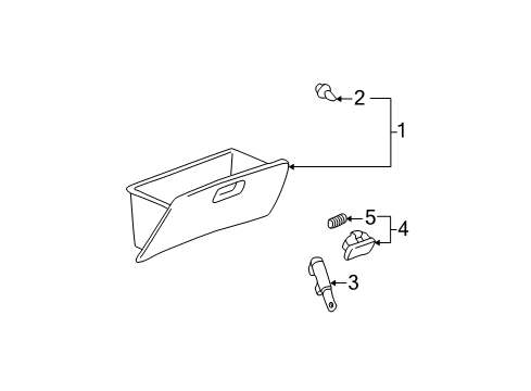 2005 Pontiac Vibe Glove Box Door, Instrument Panel Compartment *Gray Diagram for 88970567