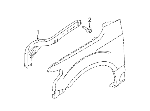 2018 Ford F-150 Inner Components - Fender Upper Rail Assembly Diagram for JL3Z-16C274-A