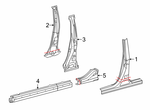 2017 Toyota Camry Center Pillar & Rocker Rocker Reinforcement Diagram for 61306-06907