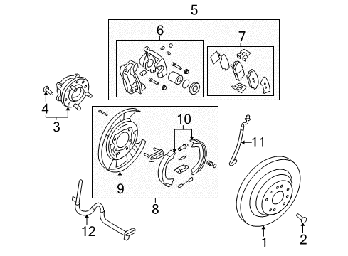 2009 Hyundai Genesis Anti-Lock Brakes Brake Assembly-Rear Wheel, RH Diagram for 58230-3M100