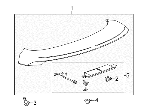 2014 Chevrolet Volt Rear Spoiler Spoiler Diagram for 22916012