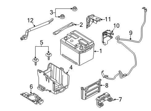 2013 Ford Fiesta Battery Reinforcement Diagram for AE8Z-10732-A
