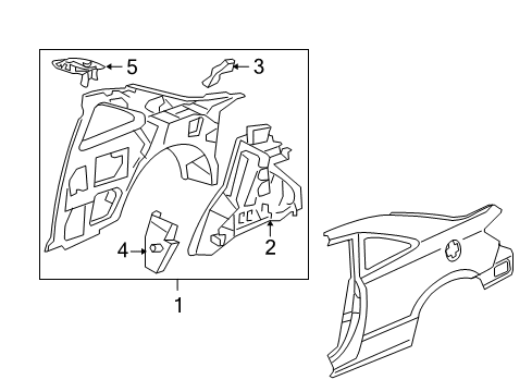 2010 Honda Civic Inner Structure - Quarter Panel Stiffener, L. RR. Shock Absorber Diagram for 64710-SVA-305ZZ