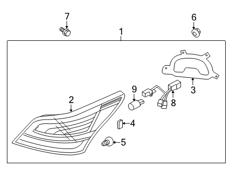 2011 Hyundai Equus Tail Lamps Pad-Rear Combination Lamp Sealing Diagram for 92451-3N000