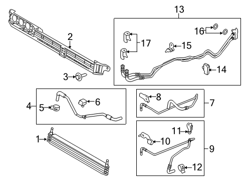 2018 Ford F-150 Trans Oil Cooler Cooler Pipe Clip Diagram for FL3Z-7N291-A