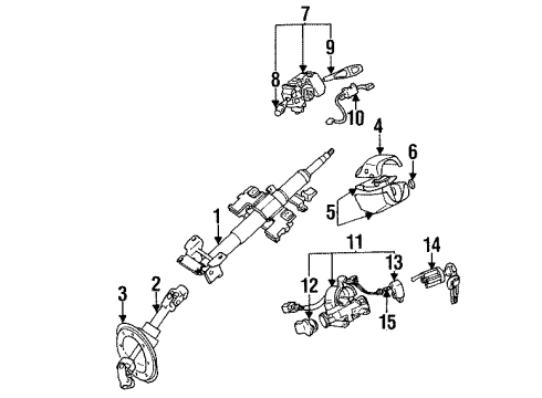 1996 Mitsubishi Eclipse Cruise Control System Cylinder Lock-Ignition Lock Diagram for MR376629