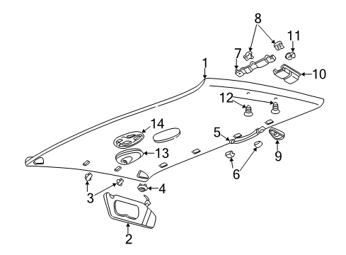 1999 Chevrolet Malibu Interior Trim - Roof Sunvisors *Light Oak Diagram for 22606255