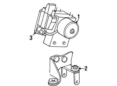 2001 Mercury Grand Marquis ABS Components ABS Pump Assembly Diagram for 1W7Z-2C286-AA