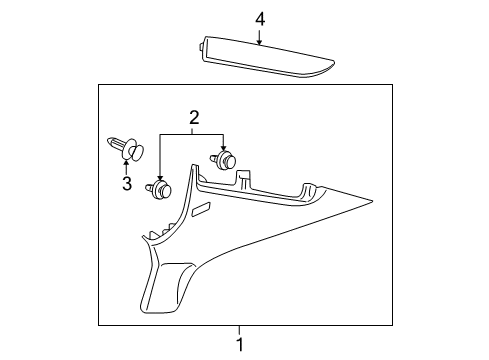 2010 Honda Civic Interior Trim - Quarter Panels Garnish Assy., R. RR. Pillar *NH686L* (QP LIGHT WARM GRAY) Diagram for 84130-SNE-A11ZD