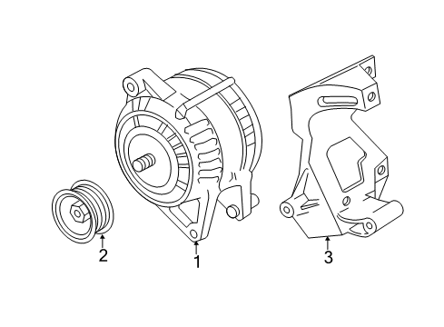 1996 Plymouth Grand Voyager Alternator Bracket ALTR Upper Side Diagram for 4612684