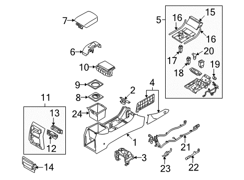 2011 Hyundai Veracruz Console Wiring Assembly-Console Extension Diagram for 91840-3J020