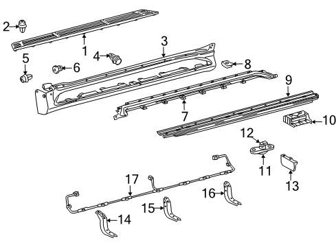 2022 Lexus GX460 Exterior Trim - Pillars Bracket, Step Lamp Diagram for 81399-60030