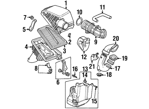 1997 Acura TL Filters Tube, Air Flow Diagram for 17228-PX9-A00