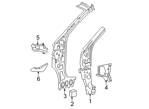 2014 Toyota RAV4 Hinge Pillar Side Panel Diagram for 55713-0R030