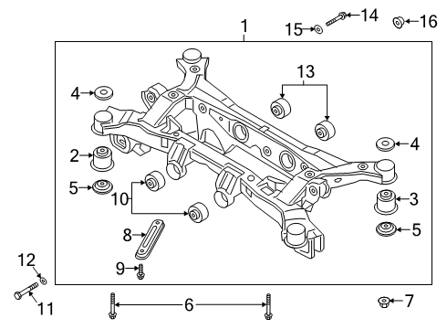 2019 Hyundai Santa Fe Suspension Mounting - Rear Flange Nut-Self Lock Diagram for 544564A000