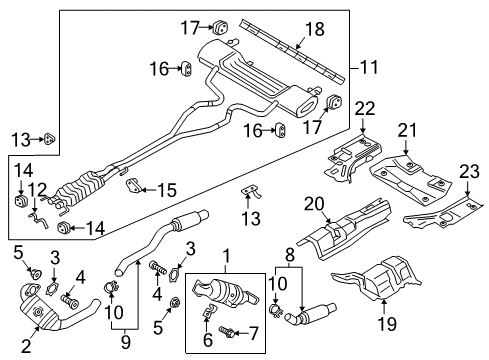 2018 Lincoln Continental Exhaust Components Catalytic Converter Bracket Diagram for F2GZ-5K291-B