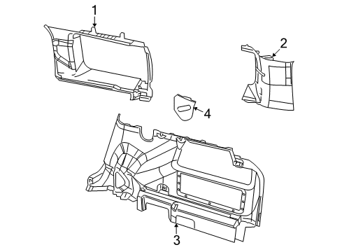 2011 Jeep Patriot Interior Trim - Quarter Panels Molding-C Pillar Diagram for 1TK72HDAAB