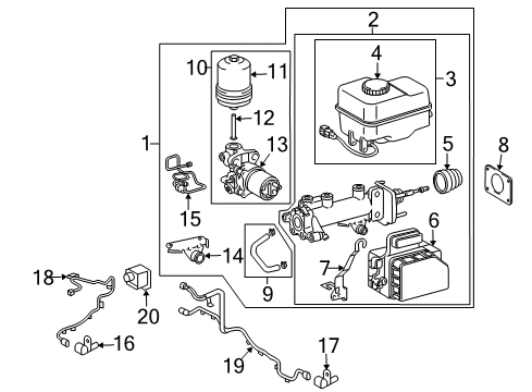 2014 Toyota Land Cruiser ABS Components Cylinder Sub-Assy, Brake Master Diagram for 47025-60550