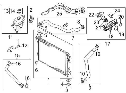 2013 Hyundai Santa Fe Sport Senders Tube Assembly-Oil Cooler Diagram for 254702G600