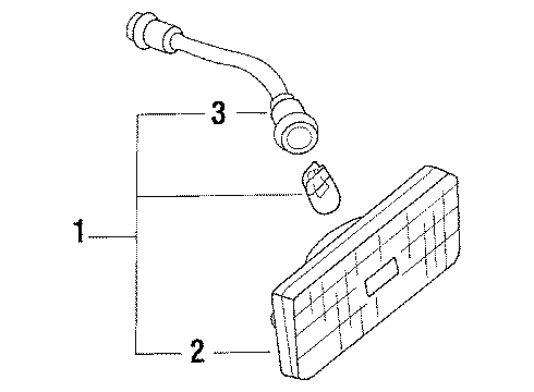 1984 Nissan Stanza Side Marker & Signal Lamps Lens & Housing Diagram for 26196-D1600