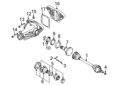 2001 BMW 540i Axle & Differential - Rear Transmission Cover Diagram for 33111214449
