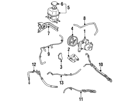 1994 Lexus ES300 P/S Pump & Hoses, Steering Gear & Linkage, Speed Sensitive Steering Power Steering Pressure Feed Hose Diagram for 44411-33040