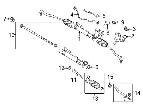2013 Nissan Murano Steering Column & Wheel, Steering Gear & Linkage Tube Assy-Cylinder Diagram for 49542-1AD0A