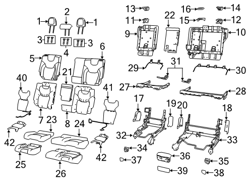 2019 Jeep Cherokee Rear Seat Components Wire-Seat Diagram for 68227055AA