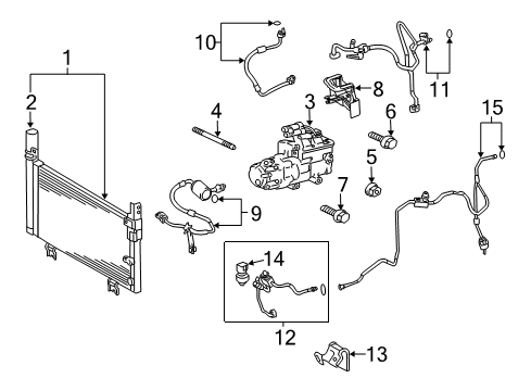 2014 Lexus LS600h Air Conditioner Protector, Cooler Diagram for 88892-50130