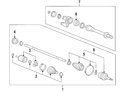 2006 Honda Civic Front Axle Shafts & Joints, Drive Axles Damper, Dynamic Diagram for 44351-SNE-A01