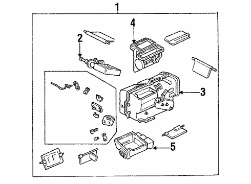 1987 Nissan Stanza Heater Core & Control Valve Heating Unit Assembly Front Diagram for 27110-D4515