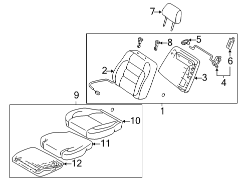 1998 Lexus GS400 Power Seats Cushion Assy, Front Seat, LH (For Separate Type) Diagram for 71420-3K060-A0