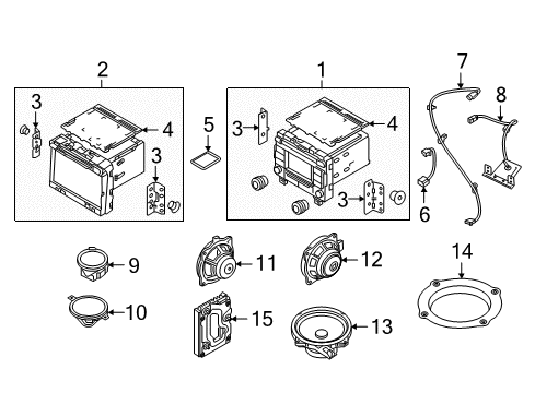 2016 Hyundai Sonata Navigation System Audio Assembly Diagram for 96160-E6000-4X