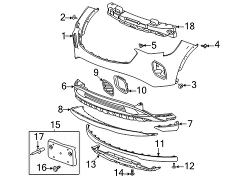 2021 Buick Envision Bumper & Components - Front Skid Plate Diagram for 84925137