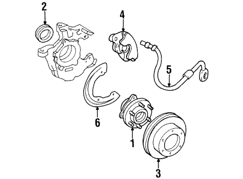 1991 GMC C1500 Front Brakes Front Wheel Bearing Diagram for 12541129