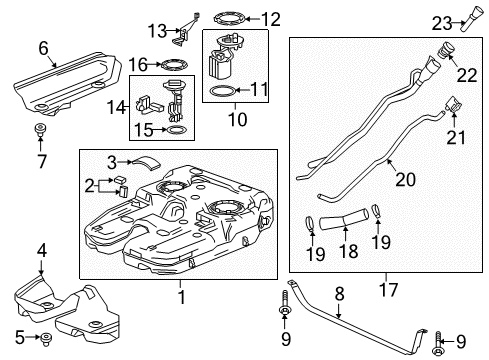 2020 Cadillac XT5 Fuel Supply Fuel Pump Controller Diagram for 13531876