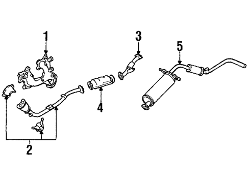 1997 Nissan Pickup Exhaust Components, Exhaust Manifold Exhaust Tube Assembly, Front Diagram for 20020-8B060