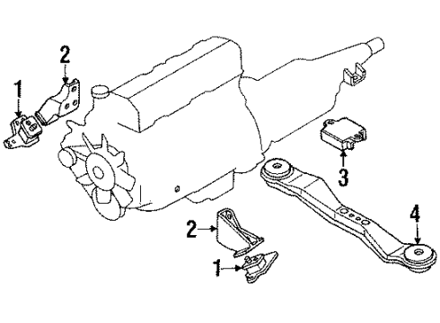 1987 Nissan Pathfinder Engine & Trans Mounting Engine Mounting Insulator, Front Diagram for 11210-41G00