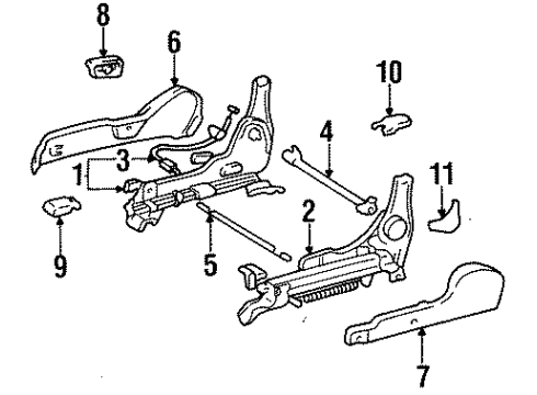 1995 Toyota Tercel Tracks & Components Outer Cover Diagram for 71811-16140-E0