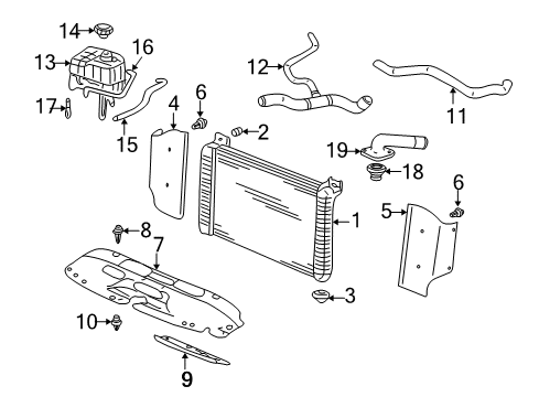 2001 Chevrolet Silverado 1500 Radiator & Components Hose Asm-Radiator Inlet Diagram for 15179497