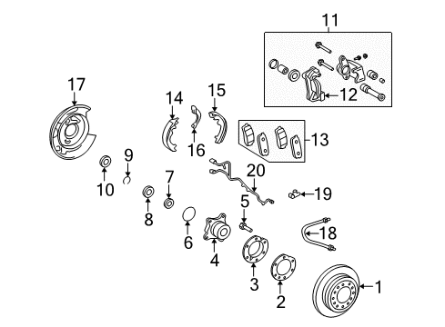 2007 Toyota FJ Cruiser Brake Components Front Pads Diagram for 04465-35290
