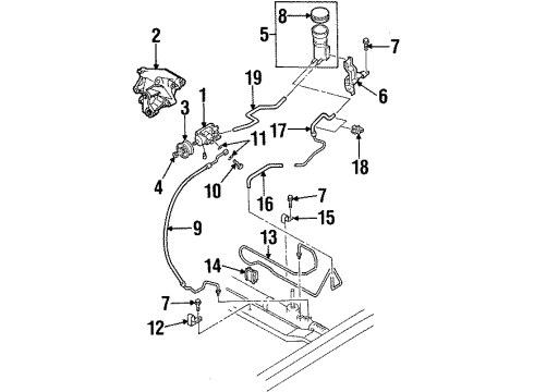 2001 Isuzu Rodeo P/S Pump & Hoses, Steering Gear & Linkage Pipe, Power Steering Return Diagram for 8-97224-579-0