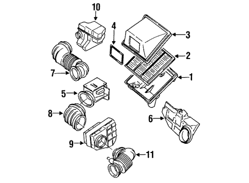 1995 Mitsubishi Diamante Air Inlet Cover, Air Cleaner Diagram for MD620471