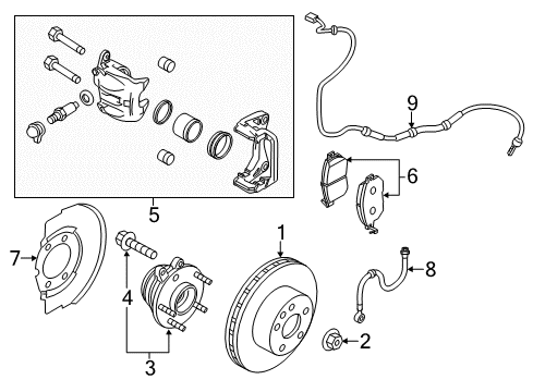 2014 Nissan Murano Anti-Lock Brakes Disc Brake Pad Kit Diagram for DA06M-EG09PNW