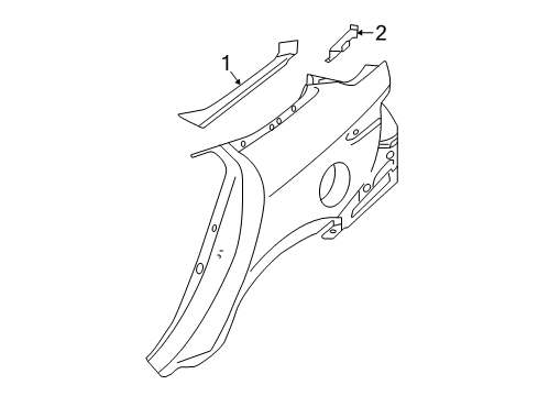 2021 Nissan Maxima Exterior Trim - Quarter Panel Tape-Rear Fender, LH Diagram for 78879-4RA0A