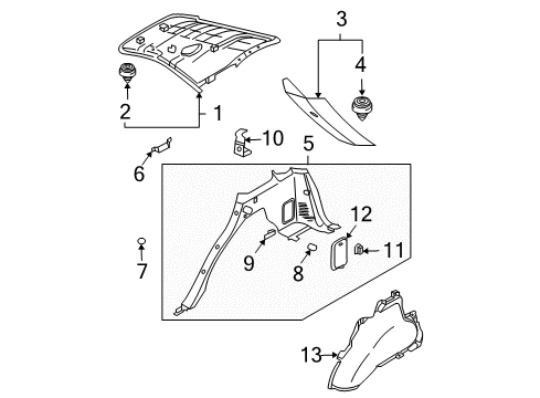 2007 Kia Sorento Interior Trim - Quarter Panels Trim-D Pillar, LH Diagram for 858603E000CY