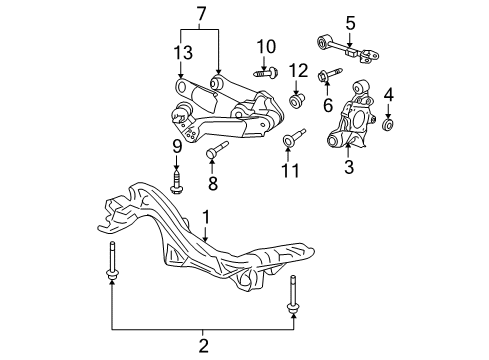 2011 Honda CR-V Rear Suspension Components, Upper Control Arm, Stabilizer Bar Bolt, Flange (12X54) Diagram for 90183-SWA-A00