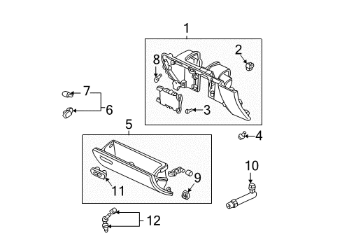 2000 Acura TL Glove Box Cover Assembly, Glove Box (Light Fern Green) (Driver Side) Diagram for 77521-S0K-A01ZA